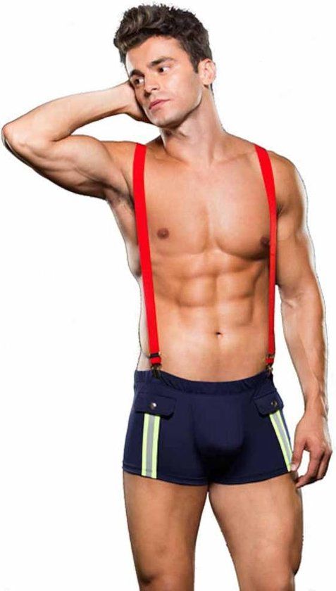 Envy - Fireman Bottom With Suspenders - M/L - Blue/Red