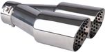 AMIO Embout d'échappement double universel chrome inox 32-52mm