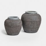 LOBERON Vaas set van 2 Calverna grijs