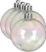 Decoris Kerstballen - 4 stuks - 10 cm - Transparant Parelmoer - Kunststof