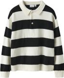 NAME IT NKMOBERT LS LOOSE KNIT POLO Jongens Polo Zwart 116