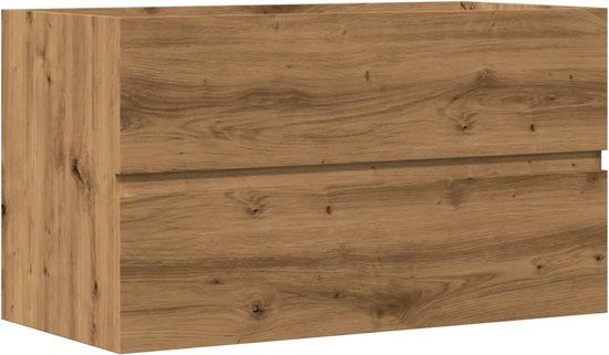 vidaXL Wastafelkast 90x38,5x45 cm bewerkt hout artisanaal eikenkleur