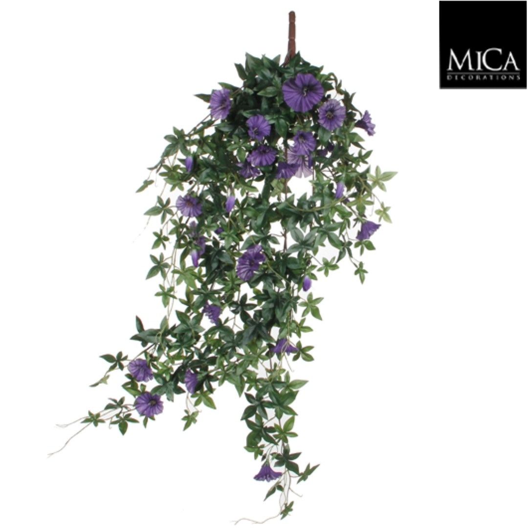 Mica Decorations petunia hangend donkerpaars maat in cm: 80 x 20 x 15