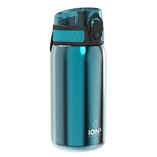 Ion8 Lekbestendig Kinderwaterfles, roestvrij staal, 400ml (12oz), Aqua