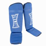 Metal Boxe Scheenbeschermer + elastische katoenen voet, blauw, maat XS
