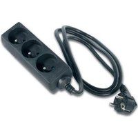 Dexlan - Stroomstrip - 250 V wisselstroom V - input: power CEE 7/7 - uitgangen: 3 (CEE 7/5) - 1.5 m kabel - zwart