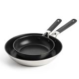 KitchenAid Classic Stainless Steel Set de 2 poêles, 20 cm et 28 cm