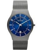 Skagen Sundby Herenhorloge Analoog Quartz Blauw/Grijs/Zilverkleurig Staal