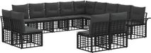 vidaXL Buiten bankenset 13 st Zwart en Donkergrijs Polyester