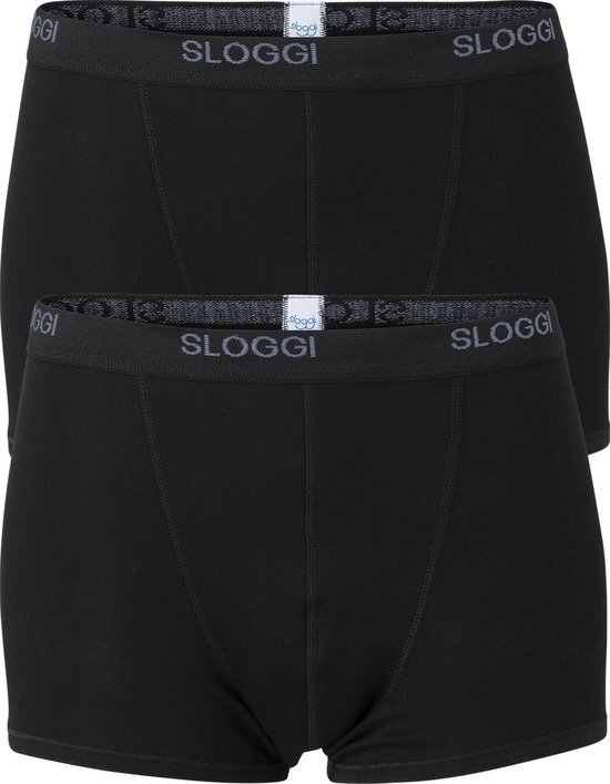 sloggi Heren Basic Short - 2-pack - Zwart - maat XXL