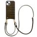 Selencia Hoesje - Geschikt voor Apple iPhone 14 / 13 - Croco Backcover met koord en pashouder - Dark Olive