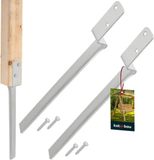 KOTARBAU® 2 Stuks Grondanker, Verzinkt Staal, 50 cm, Zilver, L-Vorm Paalhouder