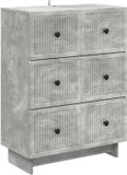 vidaXL Ladekast 66 x 34,5 x 90 cm Bewerkt hout Betongrijs