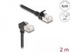 Delock RJ45 Network Cable Cat.6A S/FTP Slim 90° downwards angled / straight 2 m black