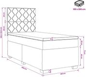 vidaXL Boxspringbed met matras en hoofdeinde Blauw 100 x 200 cm Stof