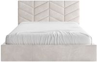 Vente-unique Bed met opbergruimte stof crème 140 x 190 cm