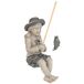 Design Toscano Big Catch Fisherwoman Nellie Girl met hengel, tuinbeeldje, middelgroot, 43,2 cm hoog, gegoten steen, tweekleurige steenafwerking