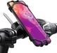 BASEY. Support de téléphone universel pour vélo, scooter et poussette - Support de téléphone pour vélo en silicone - Rotation à 360 degrés - Noir