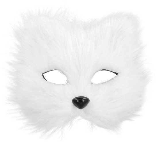 Boland Pluchen masker Witte kat Wit - Volwassenen