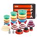 SPTA Mini polijstspons, 32-delig, 25 mm, 50 mm en 80 mm, polijstsponzen, autopolijstschijf, M14-adapter, boren voor excentrische polijstmachine, slijpmachine