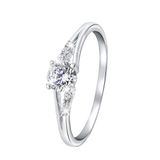 Lucardi Dames Ring met zirkonia - Ring - Cadeau - Echt Zilver - Zilverkleurig