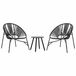 vidaXL - Set tuinstoelen 3-delig poly rattan zwart