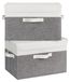 Solidchoice - Set de 2 boîtes de rangement avec couvercle - Blanc et Gris