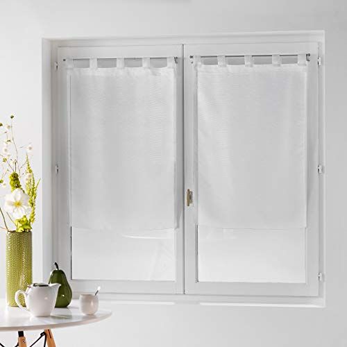 Douceur d'intérieur Dandy - Gordijnen met lussen - 2 x 60 x 90 cm - Wit