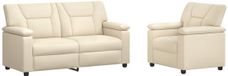 vidaXL Canapé 2 pcs Crème Similicuir