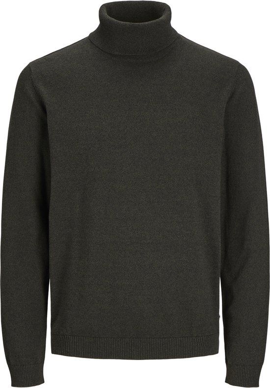 JACK & JONES JJEBASIC KNIT ROLL NECK NOOS Heren Trui - Forest Night;Twisted W. Black - Maat M