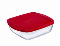 Ôcuisine Cook&Store Vierkante container, 25 x 22 x 7 cm / 2,2 l, transparant + deksel