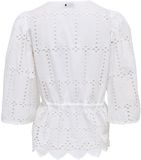 JDY JDYJOJO 3/4 Anglaise Shirt Wvn Blouse Vrouwen XL Katoen Broderie Cloud Dancer