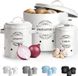 Set de 3 pots de conservation - Pot à oignons, pot à ail et bac à pommes de terre - Blanc - Émail