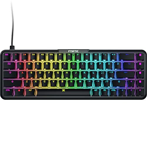 Fnatic STREAK65 - Compact RGB Gaming Mechanical Keyboard - Silent Speed Linear Switches - 65% Layout (60 65 percent)- Low Profile - Esports Keyboard (US layout)