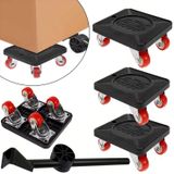 StarTech Meubeltransportset - Meubelroller - 4 wielen - Hefgereedschap en meubelglijders - Draagvermogen 300 kg - Zwart