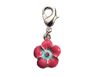 INNSPIRO NICE CHARMS Metalen hanger bloem met blauw kunstleer en Fúcsia met karabijnhaak, 12 x 15 mm, 25 stuks, 14x25mm., Metaal, Geen edelsteen