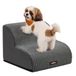 Feandrea Escaliers pour chien, Rampe douce, Antidérapant, 2 marches | Escaliers pour animaux de compagnie, Imperméable, 40 x 40 x 30 cm, pour canapé, Gris ardoise, Collection BADDI, PPS032GN01