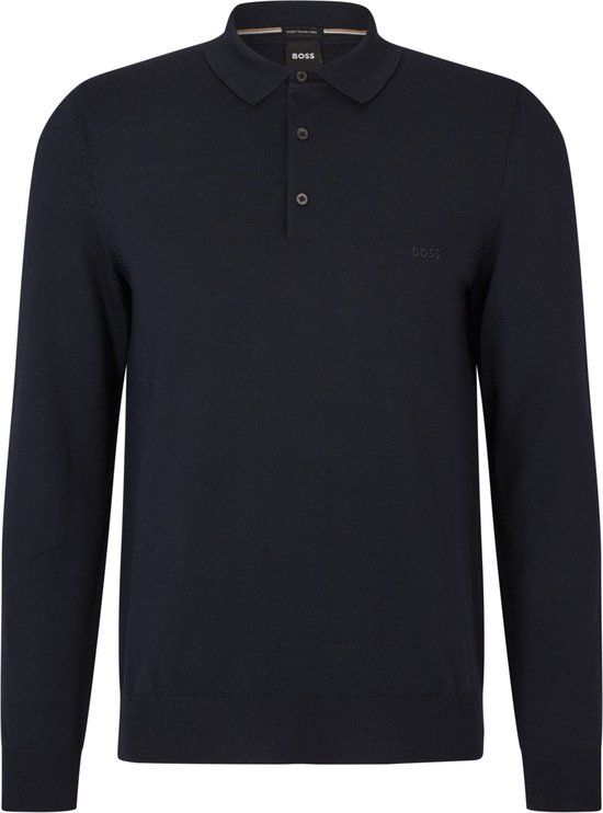 BOSS Bono Polotrui Wol Navy - Heren Poloshirt - Maat XL