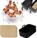 Merkloos Herbruikbare Siliconen Air Fryer Pot - 2 Stuks Luchtmand + 2 Stuks Siliconen Pannenmatten