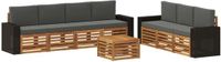 vidaXL - Bank loungeset - 4 zitplekken - Massief Acacia Hout - Natuurlijk en Antraciet