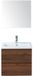 BES LED Vogue Badmeubelset 60 cm - Greeplijst in Kleur - Walnoot - Keramische Wastafel Wit 1 Kraangat met Spiegel