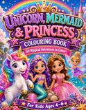 Unicorn, Mermaid & Princess Colouring Book
