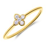 Lucardi Dames Zilveren goldplated ring bloem zirkonia