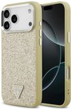 Guess Case Glitter Triangle Logo Magsafe pour iPhone 17 Pro Max Or