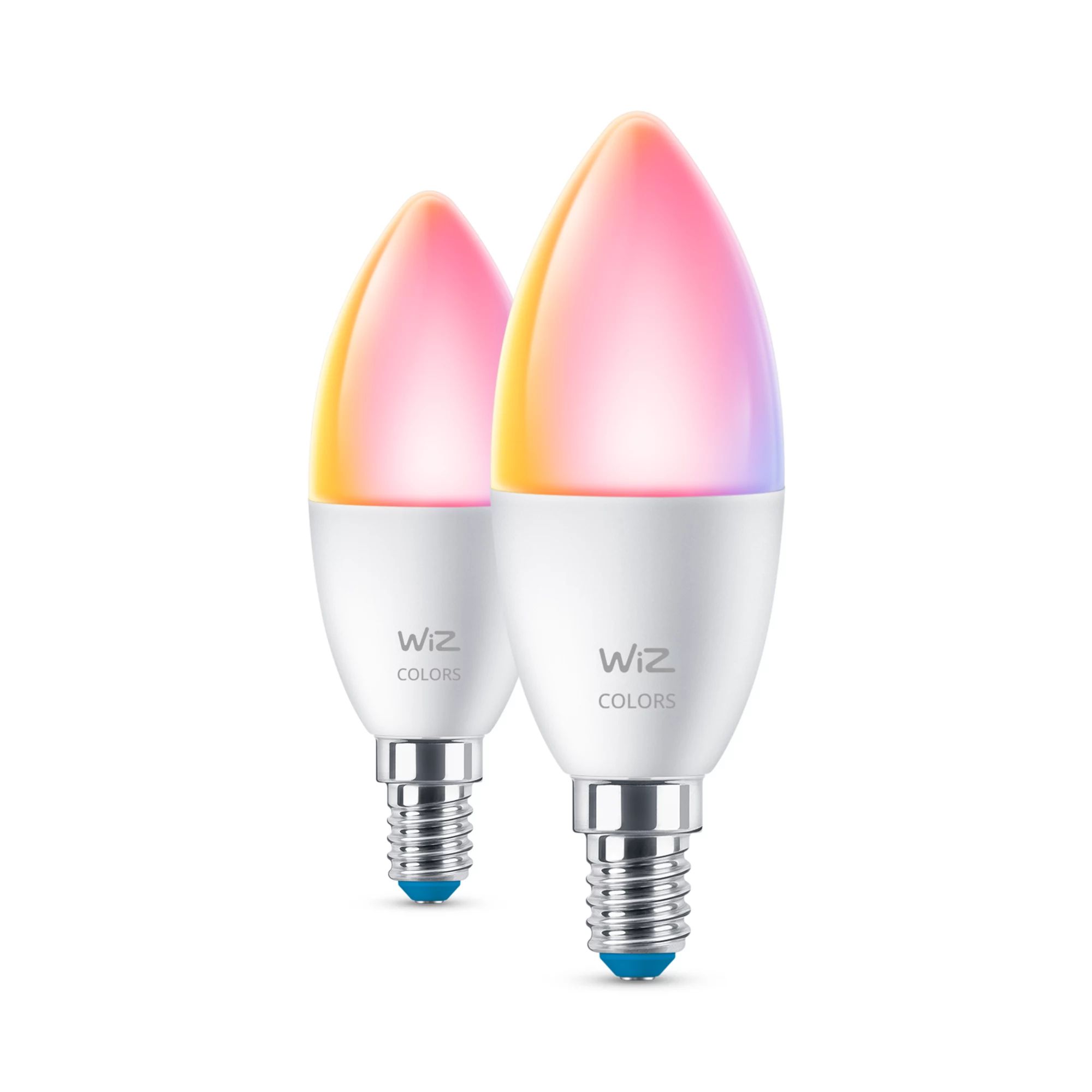 WiZ Smart LED Candle Bulb - E14 - 4.9W (40W Equivalent) - Multi-Color - 2 Pack