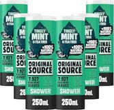 Original Source Mint en Tea Tree douchegel, 100 procent natuurlijke geur, veganistisch, dierproefvrij, parabenenvrij, bulkkoop, verpakking van 6 x 250 ml
