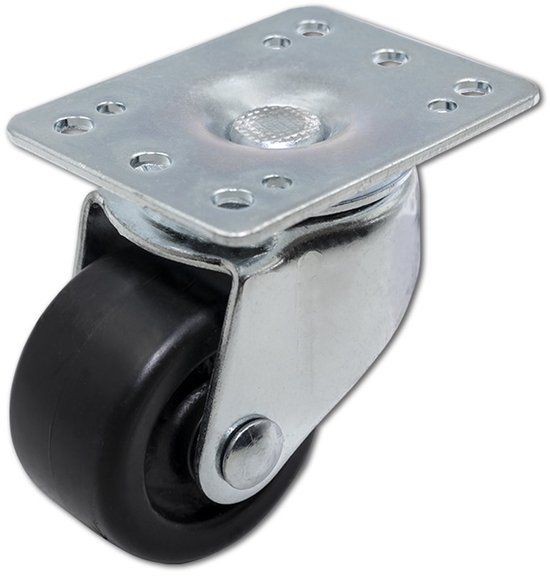 Qoltec - Zwenkwielen - Zonder Rem - 4 Stuks - Plaatbevestiging