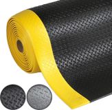 FLOORDIREKT Dyna-Protect Diamond Anti-vermoeidheidsmat - Werkplaatsmat - Zwart-Geel - 60 x 200 cm