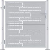 vidaXL Tuinpoort met slot zilver 85 x 97 cm roestvrij staal