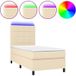 Maison Exclusive - Boxspringbed met matras en LED-verlichting, crème kleur, 100x200 cm, textiel